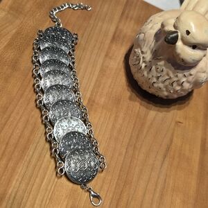 Turkish ottoman coin pewter bracelet vintage style